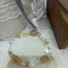 S925 yellow crystal bracelet, Wealth crystal, natural crystal, pure silver accessory, all pure silver and white crystal details Picture